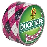 Duck Brand 280977 Pink Argyle Printed Duct Tape, 1.88-Inch by 10 Yards, Single Roll