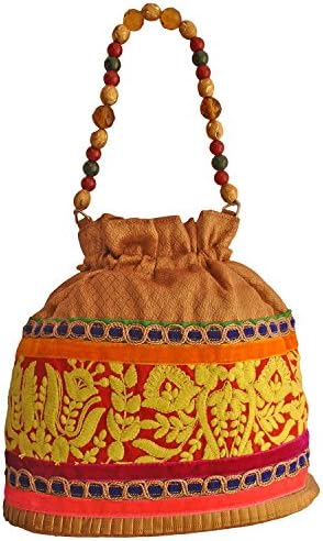 Stylocus Women's Ed Thread Embroidery Border Potli- Occassion Potli Medium Multi