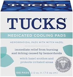 Tucks Medicated Witch Hazel Hemorrhoidal Pads, 100 Count Pads