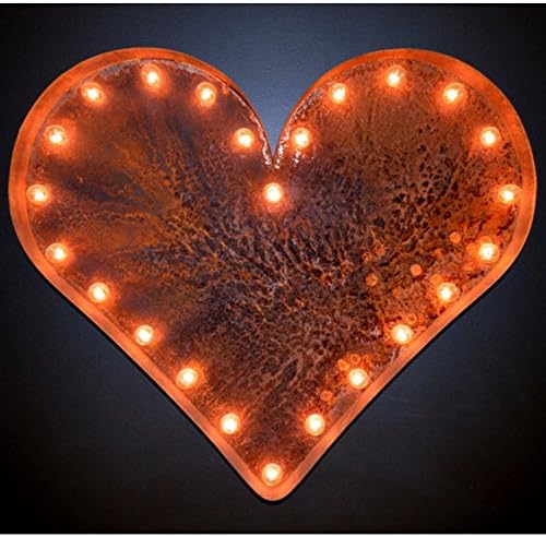 Iconics ed Heart Marquee Light - Rust