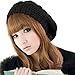 Women Knit Hat for Women Beret hat Warm Ladies Winter Beanie Hat Lightweight Knitted Hat Black