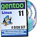 Gentoo 11 Linux, 4-discs DVD Installation and Reference Set, Ed.2012