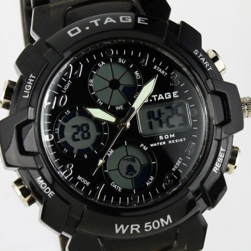Herrenuhr - Sport Uhr - Chronograph - Analog und Digital - schwarz - WS047