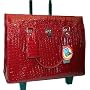 Bugatti Women Red Croco Embossed Rolling Briefcase Laptop