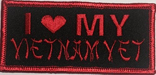 I love my Vietnam Vet(Red) Embrordary Patch Measures: 3 1/2" X 1 3/4"