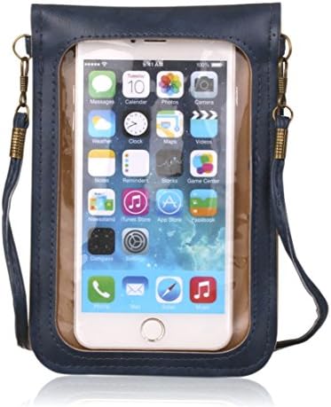 Kiwuu Multipurpose Practical Pu Leather(with Touch Screen)phone Case Pouch/cross Body Bag with a Big Flower for All Kinds of Mobile Smart Phones,itouch,mp3,mp4 Player Etc Fits for Phone Size Within 5.5 Inches (Black)