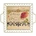 Metal and Ceramic Tile Maisons des Fleurs French Country Style Tray