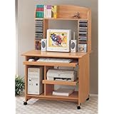 New Wooden Computer Desk W. Keyboard and Printer Drawers