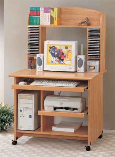 External hard drive:Computer Workstation Office Desk - Oak Finish