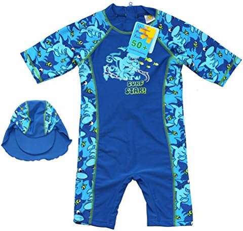 Boys UPF 50+ Rash TOP UV One Pieces Swimsuit Swimwear JB02 (M(height:3'1"-3'5"))