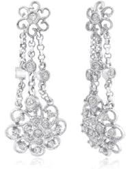 14k WHITE GOLD WOMENS EARRING LE-2092 DIAMOND 0.39CT TW