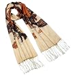 100% Pashmina/Cashmere Orange Paisley Flower Tassel Ends Long Scarf Shawl