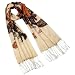 100% Pashmina/Cashmere Orange Paisley Flower Tassel Ends Long Scarf Shawl