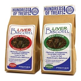 Liver Biscotti - Wheat/Egg Free Recipe, Small Bite Size, 8oz. Bag