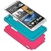 Fosmon HYBO-DUOC Series Detachable Hybrid Silicone + PC Case for HTC One Max/HTC T6 (Blue/Pink)