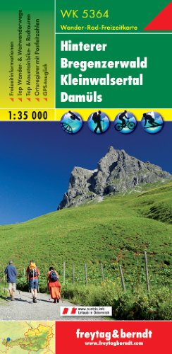 Freytag-Berndt und Artaria KG Freytag Berndt Wanderkarten, WK 5364, Hinterer Bregenzerwald - Kleinwalsertal - Dam&uuml;ls, GPS, UTM - Ma&szlig;stab 1:35 000: ...