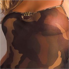 Camouflage collection, Micro jacket, Babydoll, Sleepwear Teddy, Bra, Garterbelt, Chemise and G-string.