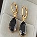 Yazilind Charming Smooth 18k Gold Plated Inlay Teardrop Cubic Zirconia Simple Design Dangle Drop Earrings