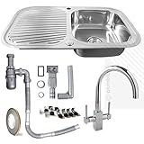 Premium Stainless Steel SINGLE 1.0 Kitchen Sink Bowl Reversible | Free Waste Kit | Arian Grace Dual 