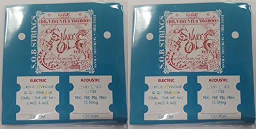 2 Sets Snake Oil Brand Vintage Nickel Electric Guitar Strings 10 - 46 (Ideal for single coil pickups) V-L
