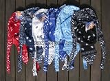 6 Paisley Du rags Cotton Bandanas Black White Blue Red