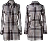 GRASS COLLECTION Plaid Boyfriend Shirt Dress