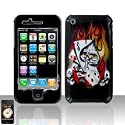 Apple Iphone 3G/3GS Premium Hard Protector Cover Case, Poker Aces Skull Fire Flames