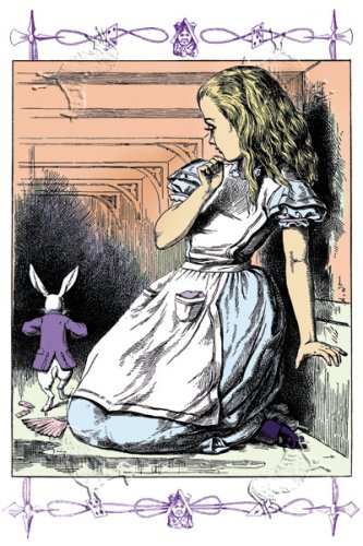 Art Poster, Alice in Wonderland: Alice Watches the White Rabbit - 18.75 x 27.5