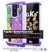 NageBee [Glitter Diamond] Case Compatible with LG Escape 3, LG Phoenix 2, LG K8 2016 [Hybrid Protective] Armor Soft Silicone Cover with [Studded Rhinestone Bling] Design Case - Rainbow