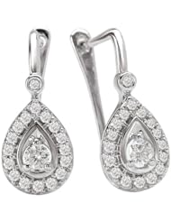 Tivolia Collection 14kt White Gold Teardrop Diamond Earrings