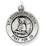 Sterling Silver Antiqued Saint Elizabeth Seton Medal