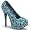 TEEZE-39, 4 3/4" Heel Satin Blk Glitter Rose Print Pump W/PF(B.Blue Floral Satin,6)