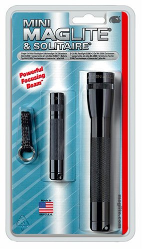 City Travel Guides Discounted  Garten & Freizeit : Mag-Lite X12016 kleines Lite-Pack Set: 1x Mini Maglite AA + 1x Solitaire inkl. Schlüsselanhängerschlaufe
