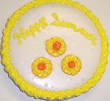 Cookie Cake Pie with Almond Cookie and Chocolate Chip Cake 9-Topped with Tropical Punch Orange Center Daisy Lollipop