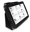 Amazon Kindle Fire HD 7" Tablet Case (Black) - G-HUB PropUp Stand Case Faux Leather Cover (with integrated stand function and magnetic sleep sensors) & BONUS: G-HUB ProPen Stylus