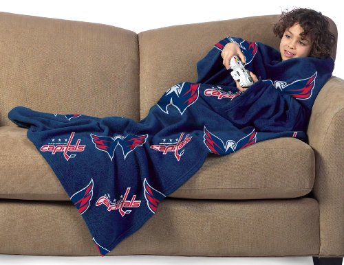 NHL Washington Capitals Youth Comfy Throw Blanket with Sleeves