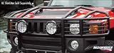RealWheels Black Over-The-Hood, Wrap Around Brush Guard - With Inserts, for the 2006 Hummer H3