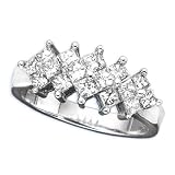 14K White Gold 1 ct. Princess Cut Diamond Fashion Ring