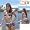 Daisy Dukes black floral sporty Brazilian Bathing Suit Bikini by Cabo Beachwear Swimwear Swimsuit
