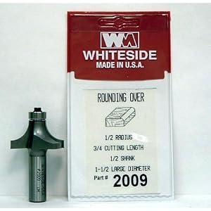 PART #2009 CARBIDE-TIP 2 FLUTE ROUND-OVER (CORNER ROUND) BIT W  BB GUIDE 1 2 RADIUS X 1-1... by 