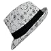 51Y0Xj%2BW2vL. AA75  GREY FEDORA WITH BLACK FLORAL STITCHING
