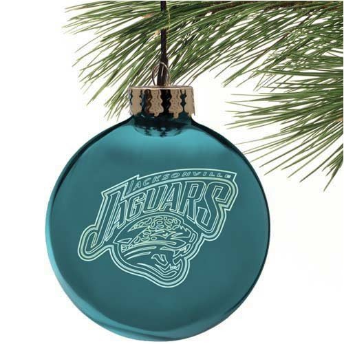 Jacksonville Jaguars Teal Etched Laser Light Ornament