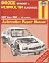 Dodge Shadow & Plymouth Sundance 1987 thru 1991 All models (Haynes Automotive Repair Manual #1726)