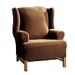 Casual Home Stretch Ribbed Wing Chair Slipcover - Oar Brown