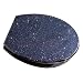 Glitter Black Fun Toilet Seat with Metal Round Hinges