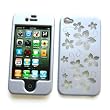 Apple iPhone 4 & 4S Snap-On Protector Hard Case "Aloha Flowers Silver" Design