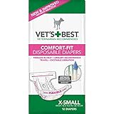 Veterinarian's Best Comfort-Fit Disposable Female Diapers (Pack of 12), X-Small