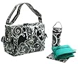 Surf Laminated Diaper Bag (Black/White) (11"H x 6"W x 14"D) by Kalencom Surf Laminated Diaper Bag (Black/White) (11"H x 6"W x 14"D) by Kalencom