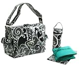 Surf Laminated Diaper Bag (Black/White) (11