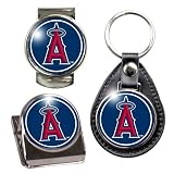 Los Angeles Angels MLB 3 Piece Stocking Stuffer Set - Key Chain, Money Clip & Magnet Clip